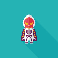 skeleton flat icon with long shadow,eps10