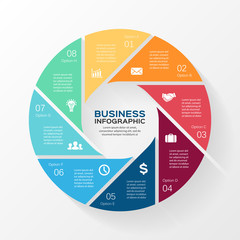 Circle infographic, diagram, presentation 8 options