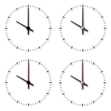 Set of clocks without numbers.