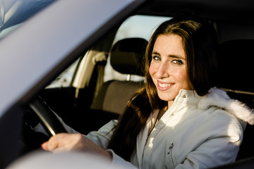 Woman driving a car
