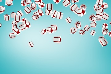 Composite image of white and red christmas presents