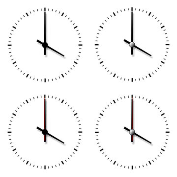 Set of clocks without numbers.