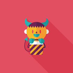 cute wizard flat icon with long shadow,eps10