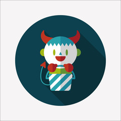 cute wizard flat icon with long shadow,eps10