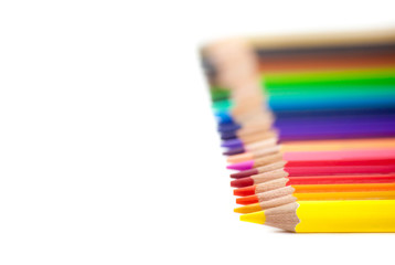 Fototapeta premium Colored pencils on white background
