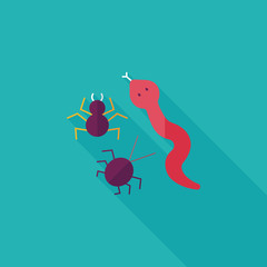 Reptiles flat icon with long shadow,eps10