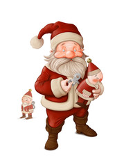 Santa Claus and mechanical doll