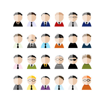 Set of business men peoples icons, cartoon for your design