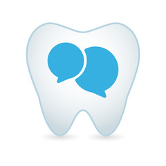 Tooth with a comic balloon
