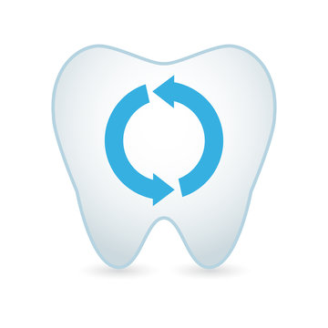 Tooth with a recycle icon