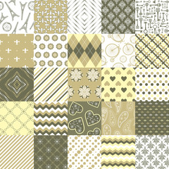 Seamless pattern big set in pastel beige colors.