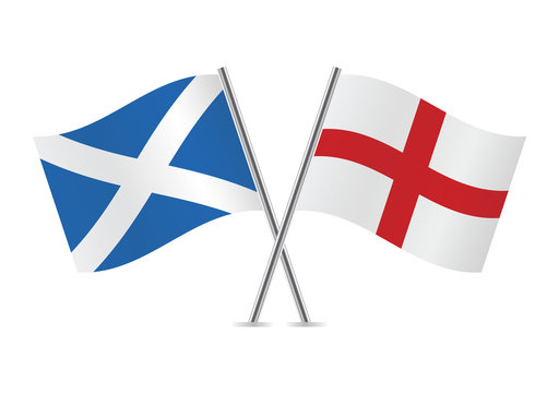 Scottish and English flags. Vector illustration.