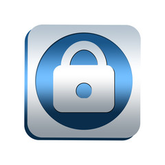 Bouton chromé : cadenas