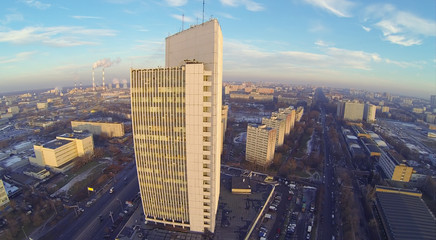 High building in residential district  in Moscow