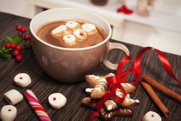 Christmas cookies and hot chocolate