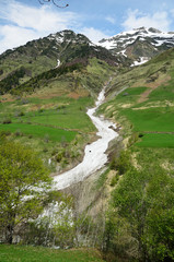 Spring view from the pass of Tourmalet in Pyrenees