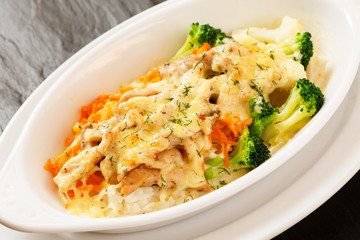 roasted vegetables with meat