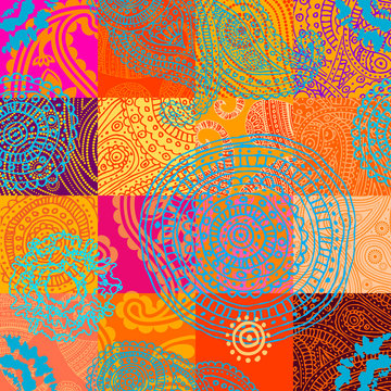 Orange patchwork with ornament