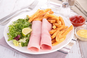 ham and french fries
