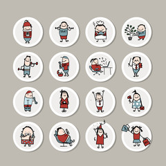Fototapeta premium Funny people collection for your design