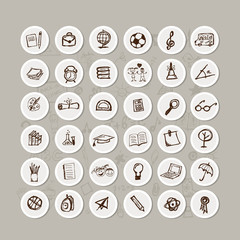 Set of school icons for your design