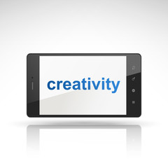 creativity word on mobile phone