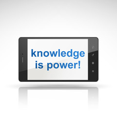 knowledge is power words on mobile phone
