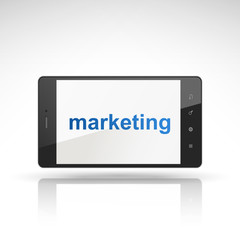 marketing word on mobile phone
