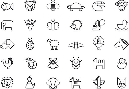 Animals icon set