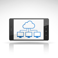 cloud computing icon on mobile phone