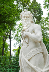 Antic statue in the Summer Gardens park in Saint-Petersburg