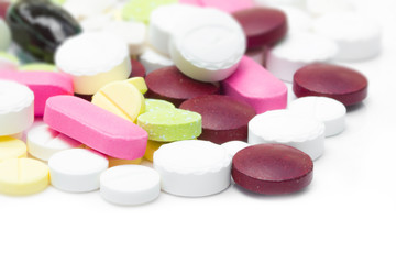 Colorful tablets with capsules