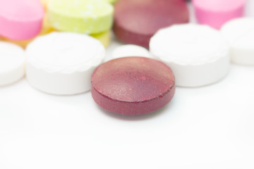 Colorful tablets with capsules