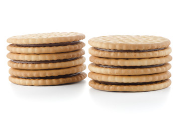Sandwich biscuits with chocolate filling