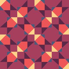 Seamless geometric red yellow color  pattern background