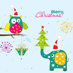 Obraz na płótnie Canvas Template Christmas greeting card, vector