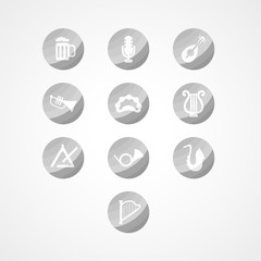 set musical instrument web icon