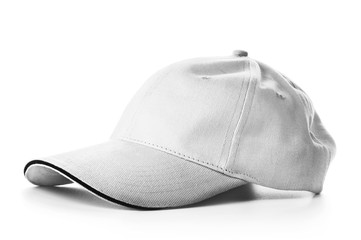 Grey baseball cap isolated on white background