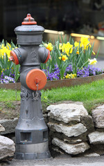 road hydrant for attack on the fire truck fire in case of fire