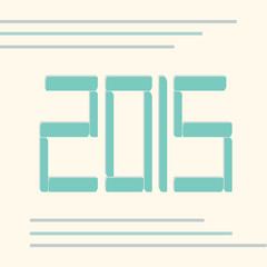 Happy New Year 2015 simple design on teal color