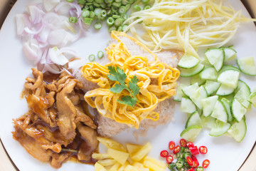 Fried rice with Shrimp paste, Thai style food.