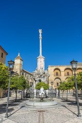 Fototapeta na wymiar Saint Raphael Triumph statue in Cordoba, Spain.