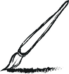 paint brush simple doodle charcoal