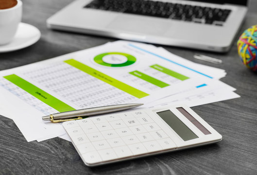 Calculator and financial papers