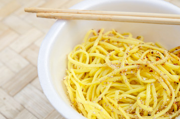 Closeup of the noodles