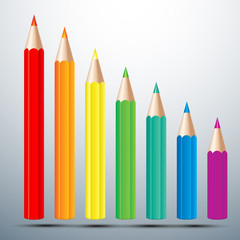  colorful pencil set vector illustration