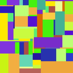 Flat colorful pattern with chaotic rectangles