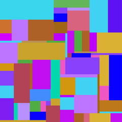 Flat colorful pattern with chaotic rectangles