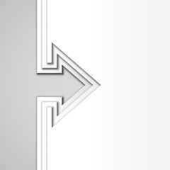 Colorful arrow with white cut paper layers