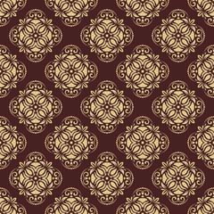 Damask Seamless Vector Pattern. Orient Background